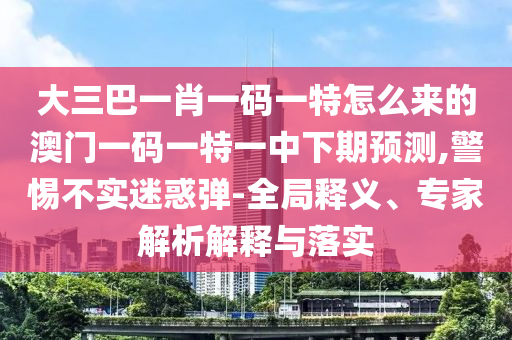 大三巴一肖一碼一特怎么來的澳門一碼一特一中下期預(yù)測,警惕不實(shí)迷惑彈-全局釋義、專家解析解釋與落實(shí)